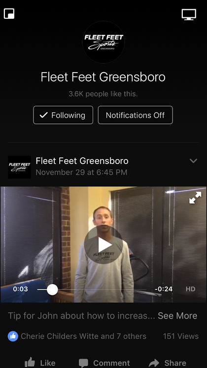 Facebook video feed